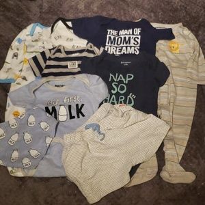 Baby boy bundle: Set, onesies, footie, sleep gown